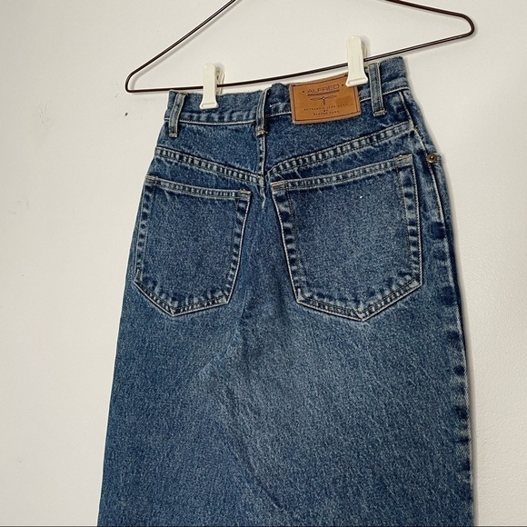 ALFRED Sung Blue Denim High Waisted Straight Leg Mom Jeans - Picture 6 of 13